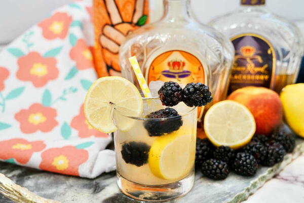 Blackberry And Peach Crown Royal Lemonade Cocktail