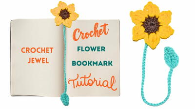 Crochet Sunflower Bookmark