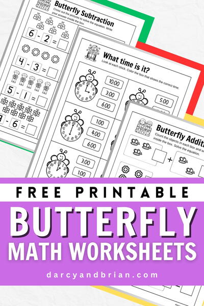 Butterfly Math Worksheets