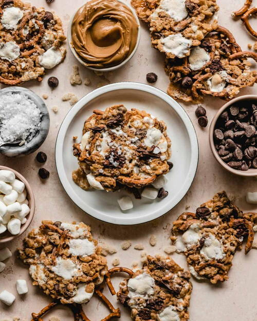 Salty Peanut Butter Pretzel Marshmallow Cookies Recipe