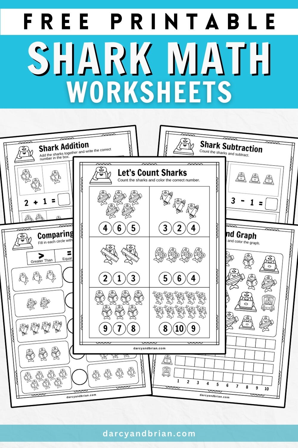 Shark Math Craft Shark Math Worksheets | AllFreeKidsCrafts.com