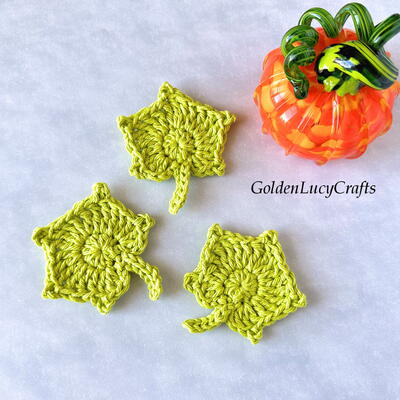 Crochet Pumpkin Leaf Applique