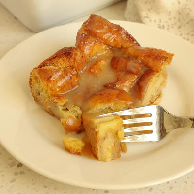 Bread  Pudding With Vanilla Sauce