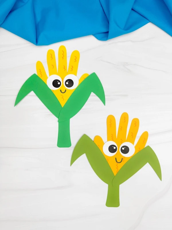 Easy Corn Handprint Craft | FaveCrafts.com