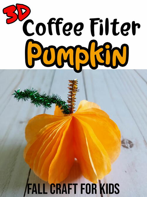 3d Coffee Filter Pumpkin Craft