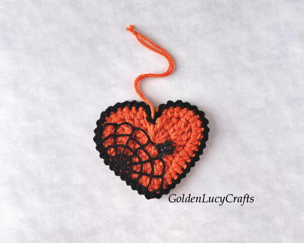 Crochet Halloween Heart Ornament