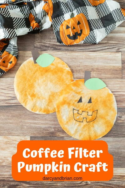 Coffee Filter Pumpkin Craft