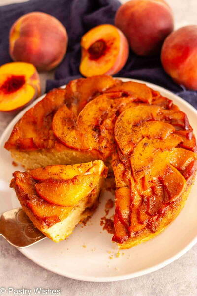 Caramel Peach Upside Down Cake