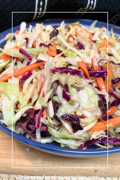 Easy Apple Cider Vinegar Based Coleslaw Recipe