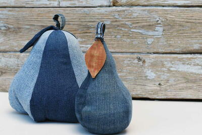 Pear Doorstop From Denim