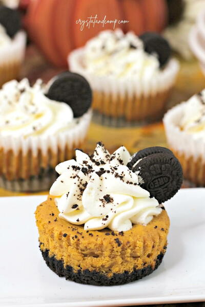 Oreo Pumpkin Mini Cheesecakes