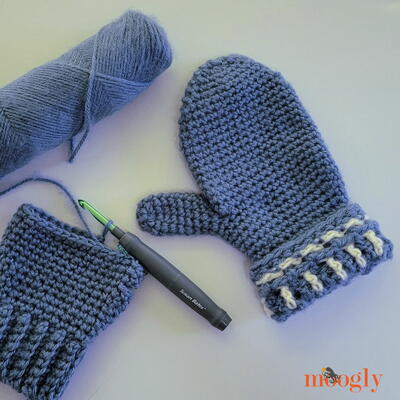 Woven Warmth Crochet Mittens