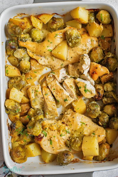 Honey Mustard Chicken Breast With Brussel Sprouts