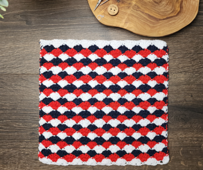 Solid Shell Stitch Washcloth