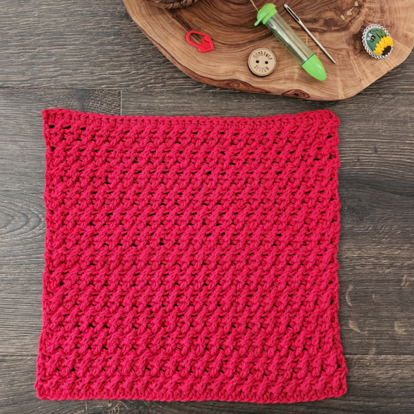 Back Crossed Half Double Crochet Washcloth