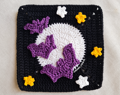 Halloween Bats Granny Square