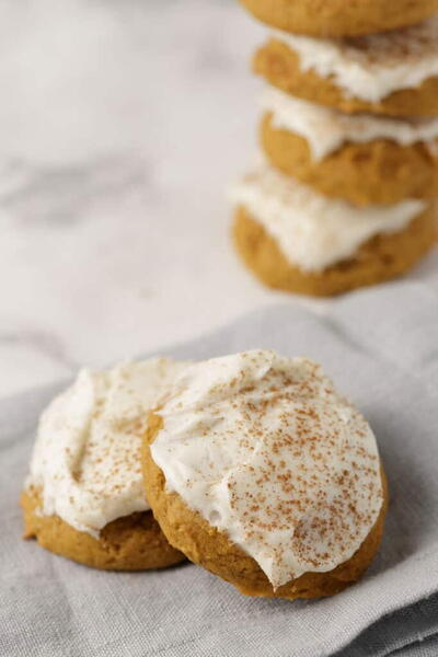 Pumpkin Frosted Cookies