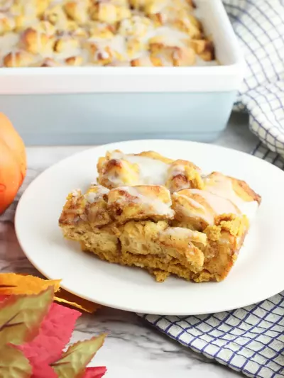 Pumpkin Cinnamon Roll Casserole