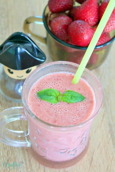 Strawberry Yogurt Smoothie With Basil And Black Pepper