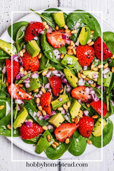 Fresh Strawberry Spinach Salad with Poppy Seed Dressing