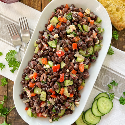 Mediterranean Black Bean Salad | Heart-healthy 10 Minute Recipe