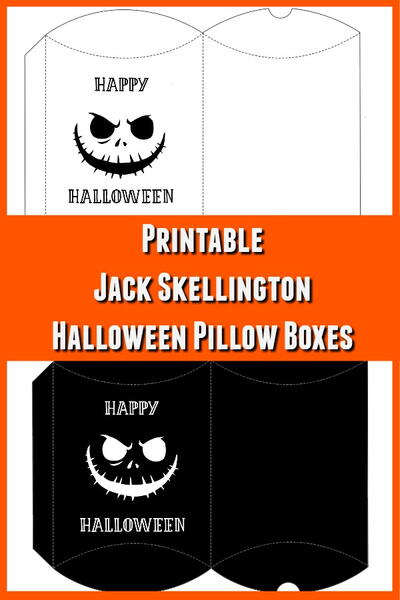 Printable Jack Skellington Pillow Boxes For Halloween