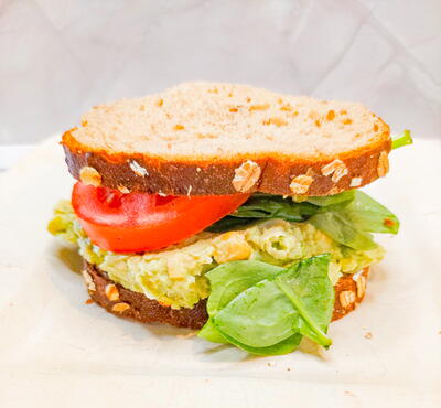 Creamy Chickpea And Avocado Sandwich