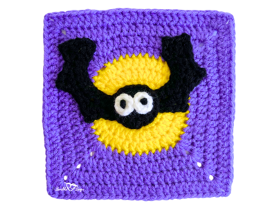 Halloween Bat Granny Square