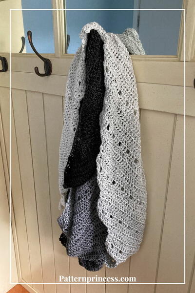 Stylish Silver Fox Boomerang Shawl 