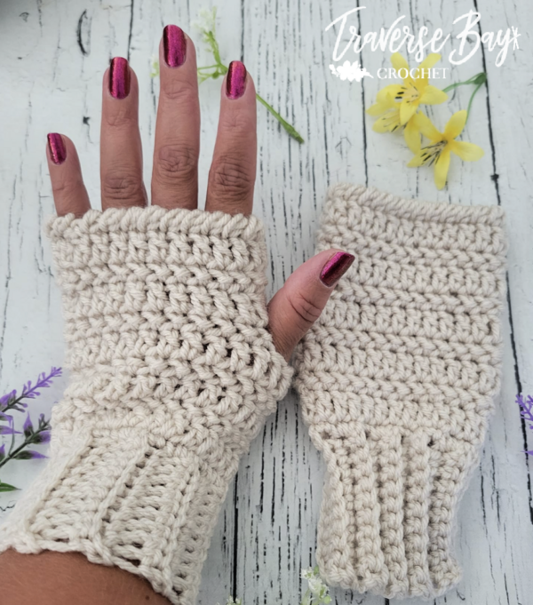 Herringbone Fingerless Gloves