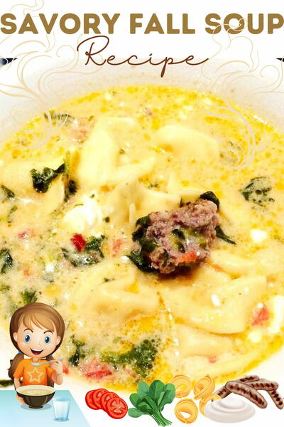 Creamy Tortellini Spinach & Sausage Soup