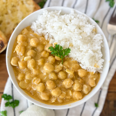 Creamy Garlic Chickpeas With Rice | Packed With Goodness & Easy To Make