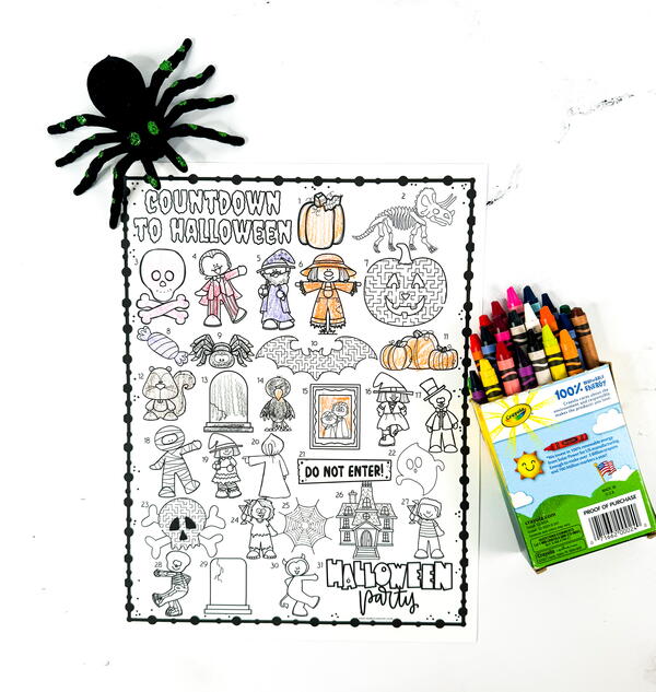 Halloween Countdown Coloring Page