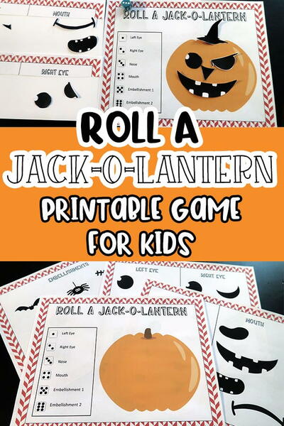 Roll A Jack-o-lantern Printable Halloween Game For Kids