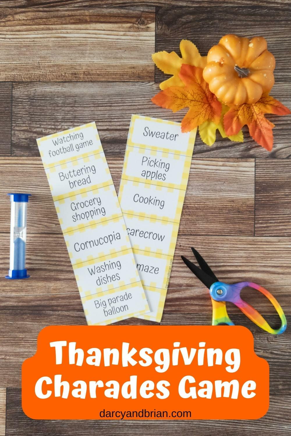 Printable Thanksgiving Charades Game | AllFreePaperCrafts.com