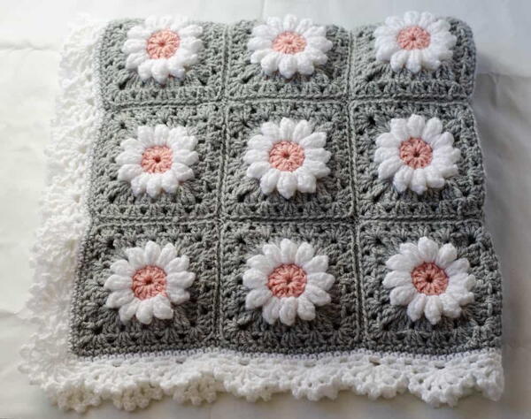 Daisy Granny Square Blanket