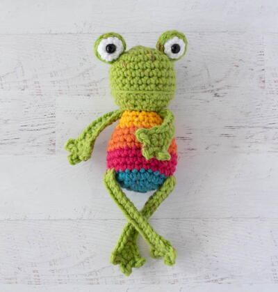 Rainbow Crochet Frog