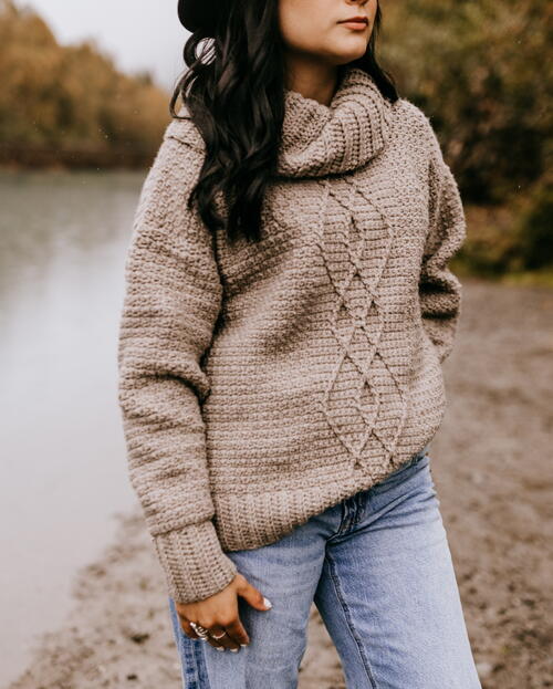 Aelia Cable Crochet Sweater