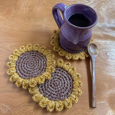 Crochet Sunflower Coasters