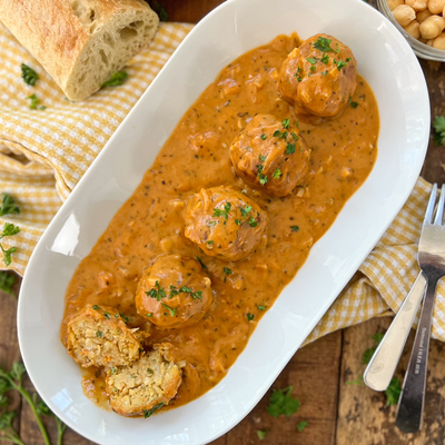 Chickpea “meatballs” In Paprika Sauce | Crazy Good 30 Minute Recipe