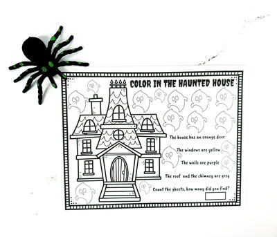 Spooky Haunted House Coloring Page