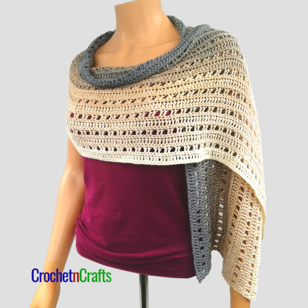 Open Stitch Easy Rectangular Crochet Shawl