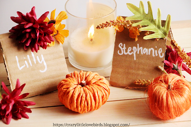 Fun And Easy Cardboard Place Cards For Your Thanksgiving Table