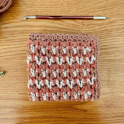 Alternating Spike Stitch Crochet Dishcloth