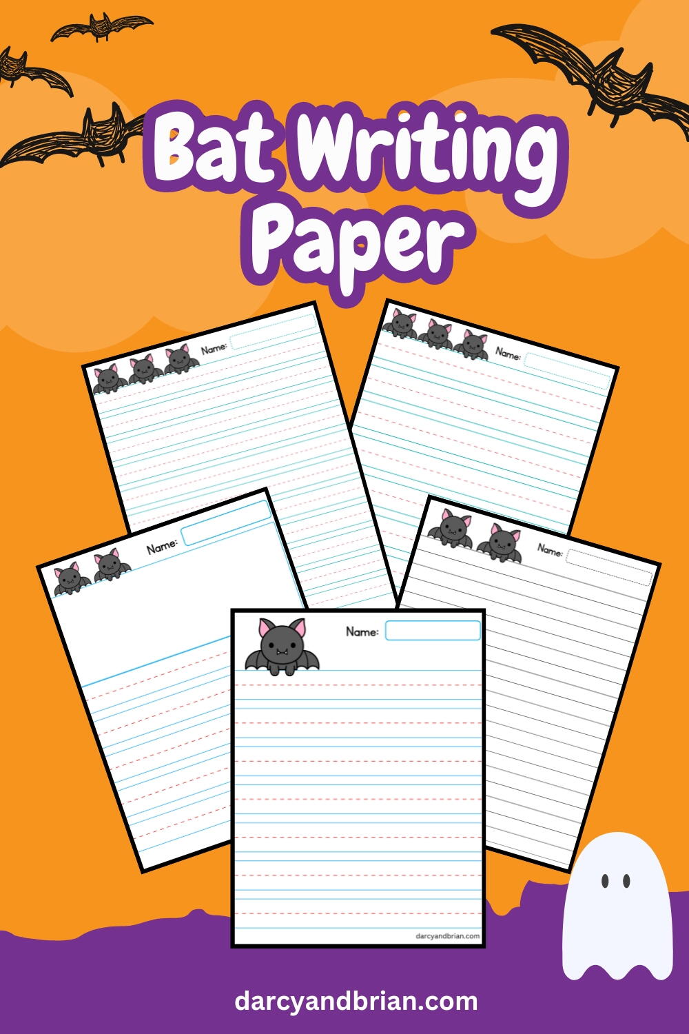 Bat Writing Paper | AllFreeHolidayCrafts.com
