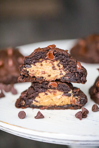 Vegan Chocolate Peanut Butter Levain Cookies