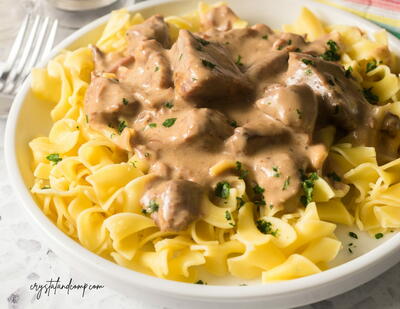 Slow Cooker Beef Tips And Noodles