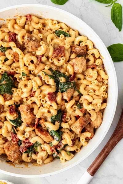 Tuscan Chicken Mac And Cheese