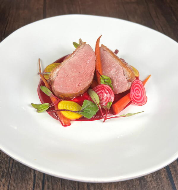 Citrus Duck Breast with Beets and Roasted Carrots