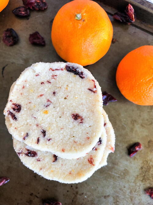 Orange Cranberry Shortbread Cookies